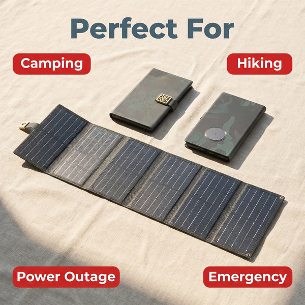 Foldable Solar Panels Portable Solar Charger for Outdoors Emergency Power