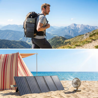 Foldable Solar Panels Portable Solar Charger for Outdoors Emergency Power