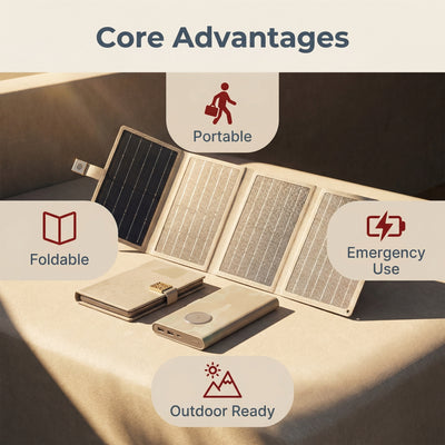 Foldable Solar Panels Portable Solar Charger for Outdoors Emergency Power