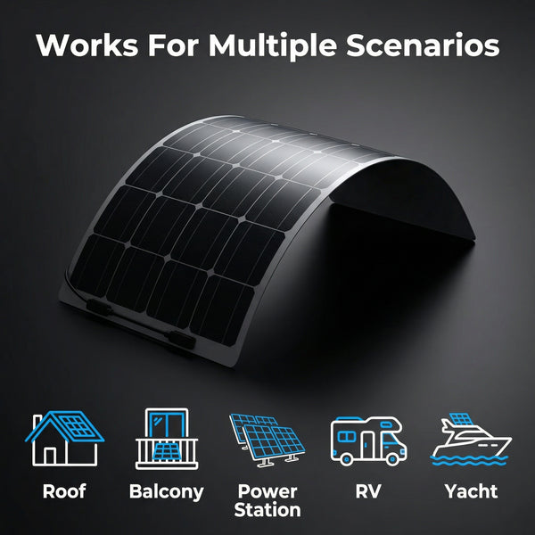High-Efficiency Flexible Solar Panel 100w-545w with MC4 Connector – Ideal for Curved Surfaces