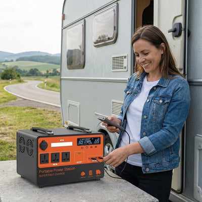 Outdoor Camping Home Backup Portable Power Station 1500W Multi-Port